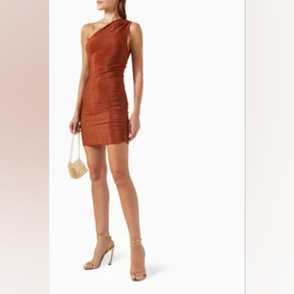 Posse Charlotte One-shoulder Mini Dress in Lurex-jersey Sz M - Picture 1 of 10
